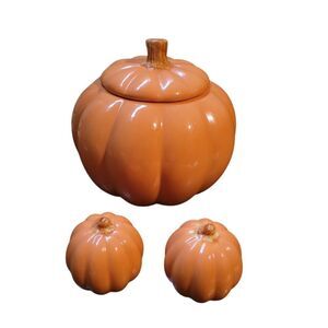 Orange Pumpkin Ceramic Canister Set